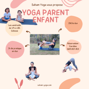 Yoga parent enfant Réunion, en duo, au Colosse